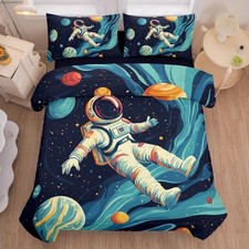 Galaxy Astronaut Twin Comforter Set - 5 Piece Kids Bedding Set