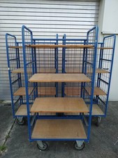 Kommissionierwagen / Etagenwagen mit 4 Ebenen, blau, HxBxT 1820 x 920 x 500 mm