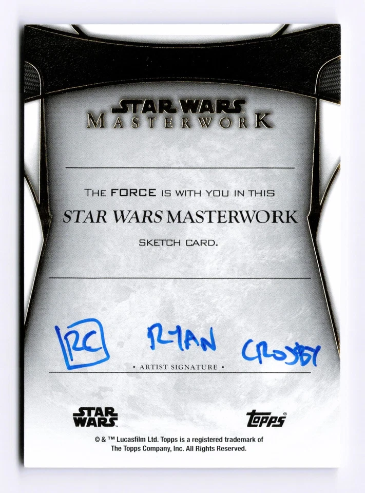 2024 Topps Masterwork Star Wars Sketch Han Solo (1/1) Artist Signed Ryan Crosby - Image 2 of 2