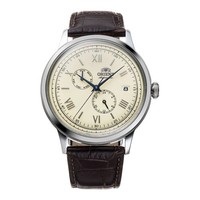 Automatisch Herrenuhr Orient Bambino V8 RA-AK0702Y30B Leder Braun Beige