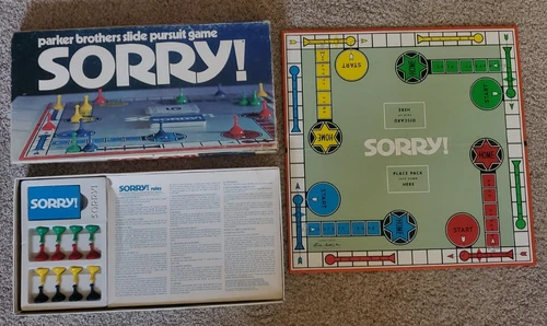 1972 Sorry Board Game Complete Vintage Parker Brothers