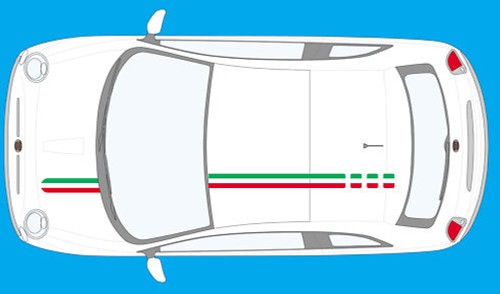 Italian Flag Roof Stripe Decal Sticker to fit fiat 500 - Picture 2 of 2