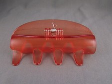 Orange clear plastic 4.5" long barrette Big Huge hair clip claw clamp