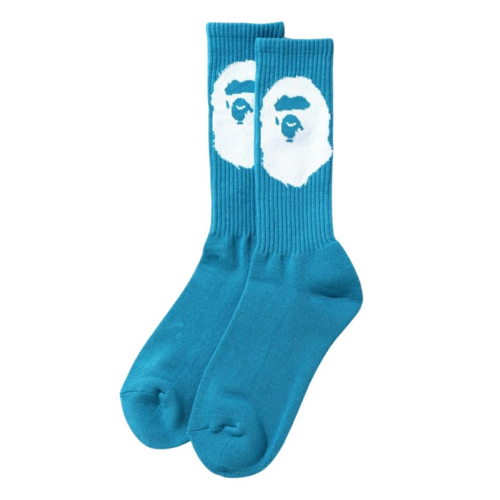 Chaussettes A Bathing Ape BAPE Big Ape Head bleu OS sarcelle sta tee sk8 supreme assc dunk