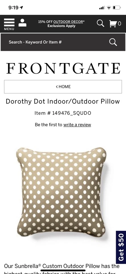 Parasol Puerta Frontal Dorothy Lunares Exterior Interior Tela Arena Tostado Caqui Lino Foto 3 de 4