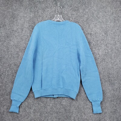 VINTAGE Jantzen Cardigan Womens M Medium Blue Wool Button Sweater