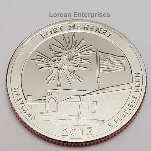 2013 S America the Beautiful Quarter ATB -Fort McHenry- CLAD ✼PROOF✼ BU
