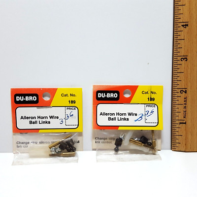 Two Packs DU-BRO USA Made Aileron Horn Wire Ball Links # 189 - Total of 4