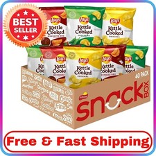 Lay's Kettle Cooked Potato Chips, Variety Pack, 0.85 oz Pack of 40 .