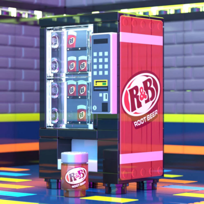 B3 Customs® R B Root Beer Custom LEGO Soda Vending Machine