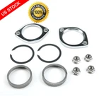 Exhaust Flange Install Kit Pair Flanges Gaskets Nuts Washers For Harley Big Twin