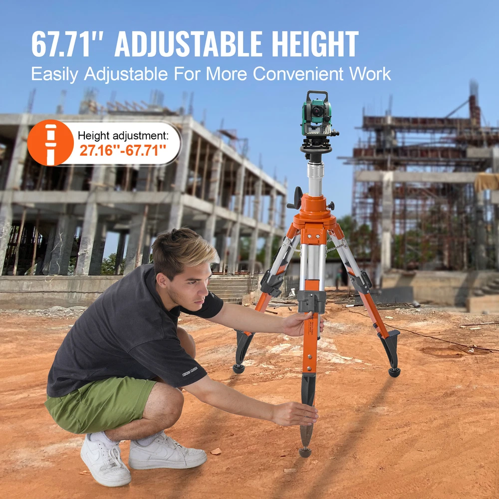 VEVOR Laser Level Tripod Stand 5/8"-11 Thread Mount Height Adjustable Heavy Duty