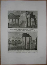 1795 print ROME: TEMPLE OF JUPITER TONANS & TEMPLE OF JUPITER STATOR, #17