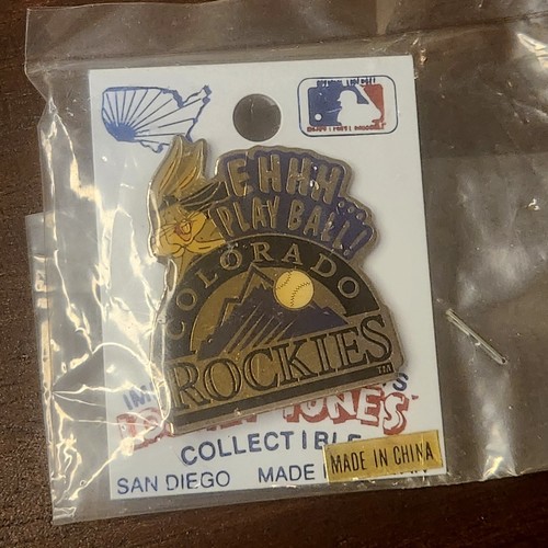 Colorado Rockies Looney Tunes Bugs Bunny Pin NWT 1991 MLB Play Ball 90s Vtg