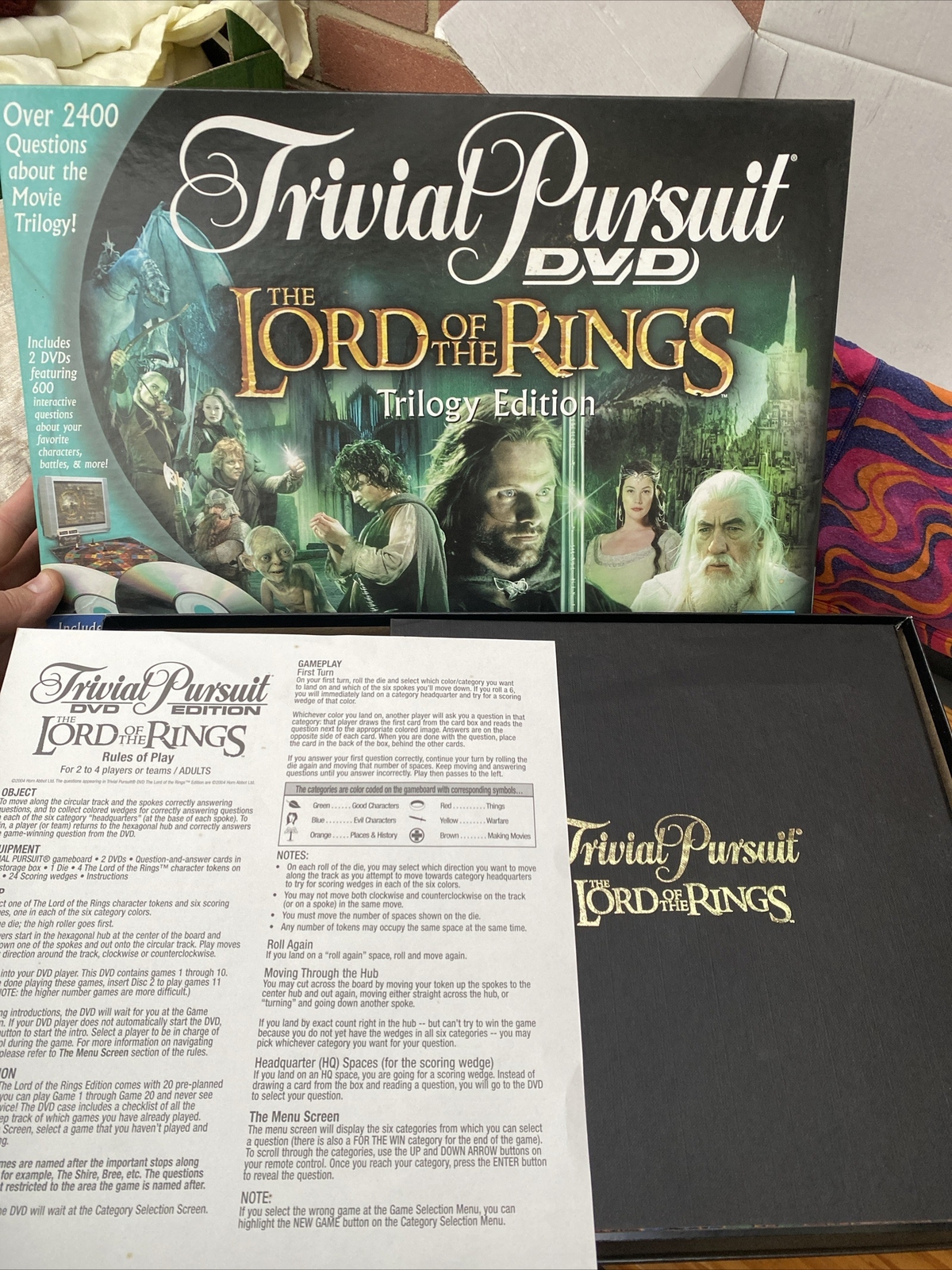 The Lord of the Rings Trilogy Edition Trivial Pursuit DVD TV Board Game Likenew