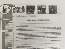 TESORO INCA METAL DETECTOR OPERATOR OPERATING INSTRUCTION MANUAL