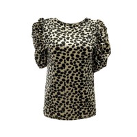 Bodyflirt Damen T-Shirt Aus Samt Kurzarm Champagner M. Punkten Gr. 32/34 930072