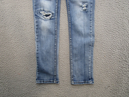 Silver Jeans Co Sasha Skinny Patchwork Blue Denim Jeans Girls Youth Size 14 - Picture 2 of 15
