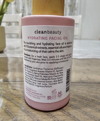 Clean Beauty FEUCHTIGKEITSSPENDENDES GESICHTSÖL Hagebuttenöl & Vitamin E 1,83 flüssige Unzen/54 ml - Bild 4 von 5