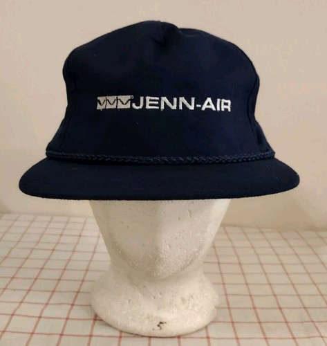 Vtg Jenn Air Employee Trucker Cap Hat Blue Adjustable Snapback Embroidered Rope