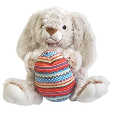 Kinrex Bunny Rabbit Plush Easter Stuffed Animal Toy Brown White Red Blue Egg
