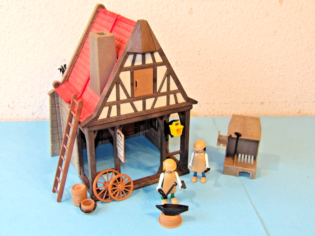 Affiche / Pancarte Playmobil Double Face Pour Forge Médiévale Ou Maréchal-ferrant - Occasion