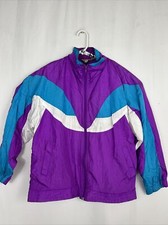 Women s Vintage 90s Bold Spirit Full Zip Color Block Windbreaker Jacket Sz M