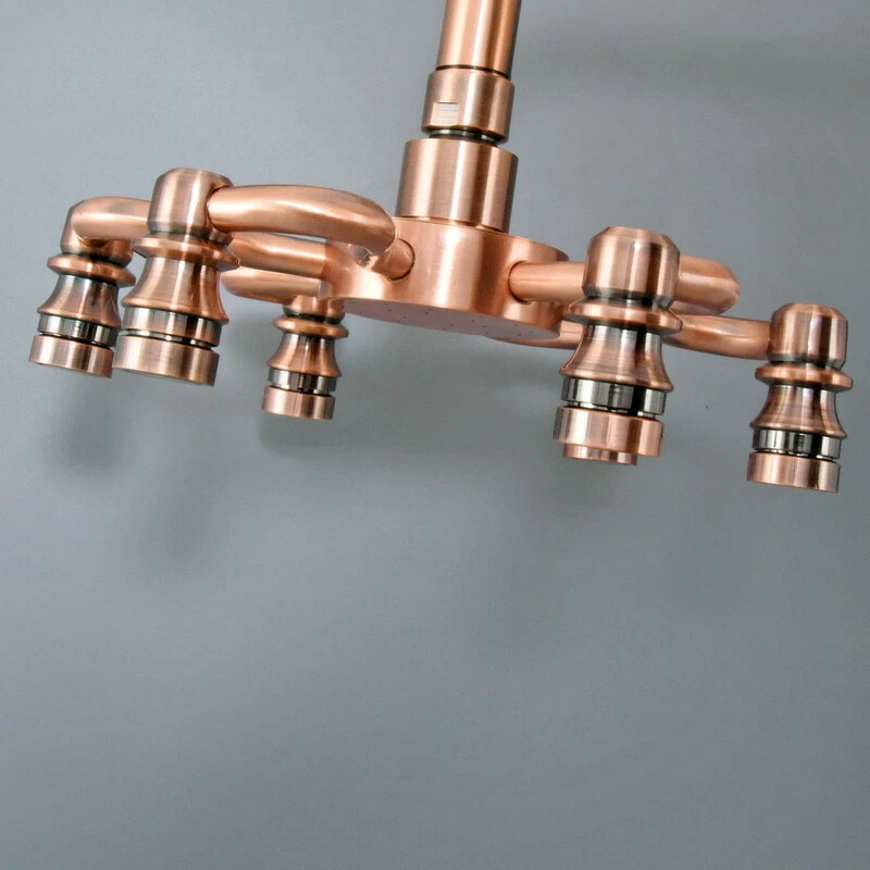 8" inch Antique Red Copper Six Claw Rainfall Rain Bathroom Shower Head ysh259