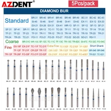 AZDENT Dental Diamond Burs Polishing FG Burs for High Speed Handpiece 100 Types