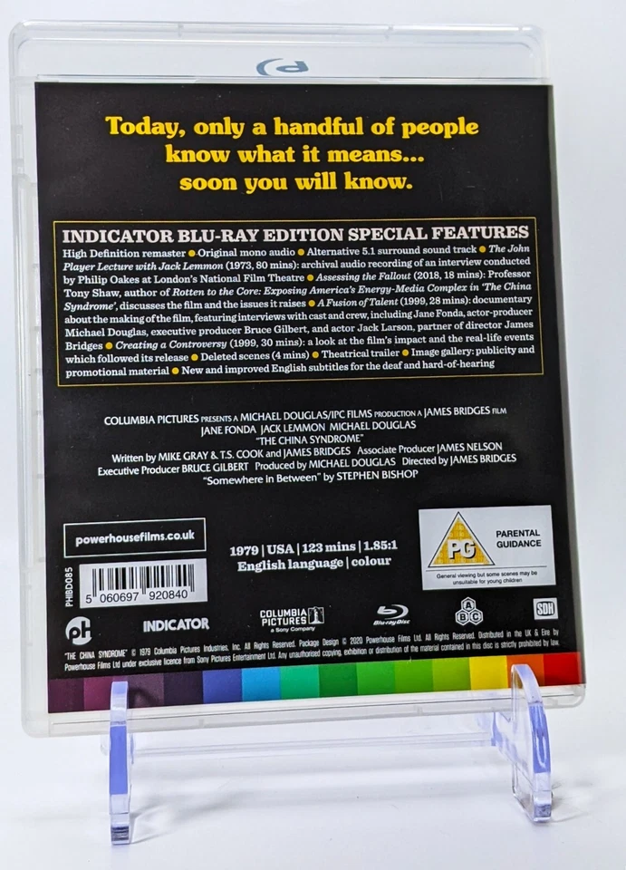 The China Syndrome REGION FREE Blu Ray Indicator Jack Lemmon Jane Fonda 1979 - Image 2 of 2