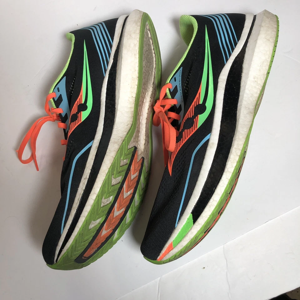 Saucony Endorphin Pro - Ee. Uu. 15 Hombre - Negro Verde Naranja Atletismo - Imagen 3 de 4