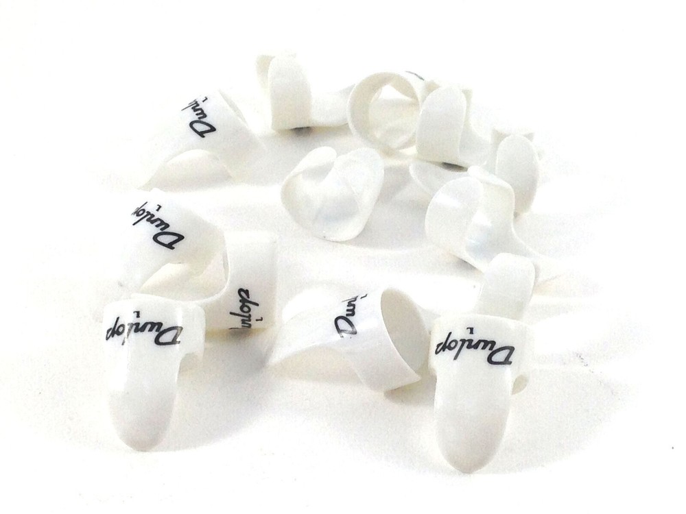 Dunlop Finger Picks Guitar Banjo Dulcimer 12 Pack White Large 9021R