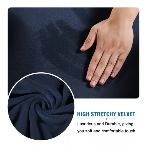 Samt Stretch Elastisch Sofabezug Wohn Couch Schonbezüge Schoner 1/2/3 Sitzer - Bild 7 von 112