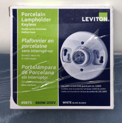 Leviton 49875 B01-09875-000 1-Piece Keyless Top Wired lamp Holder, 660 W