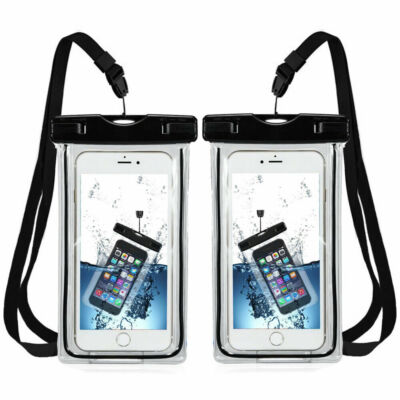 Neu 2 Stück Wasserdichte Handytasche Universal für alle Smartphones - Schwarz