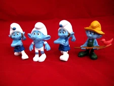 McDonalds Fast Food Toys The Smurfs PVC Figures 2011 Lot Of 4