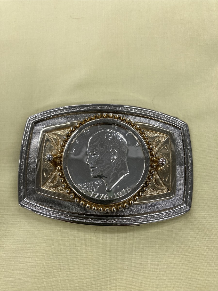 Vintage Eisenhower Silver Dollar belt buckle Vintage 1978 Eisenhower Liberty Dollar Coin Belt Buckle  main image 2