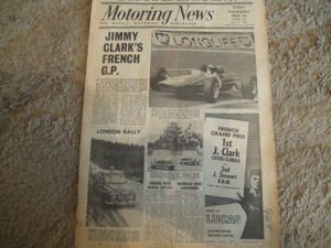 Details About Motoring News 1 July 1965 London Rally French GP Clermont Ferrand Jim Clark Details About Motoring News 1 July 1965 London Rally French GP Clermont Ferrand Jim Clark