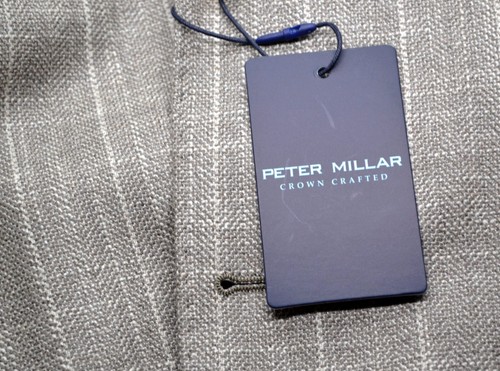 Peter Millar Beige Striped Men's Wool Silk Cashmere Blend Blazer Jacket Size 44L - Picture 11 of 16
