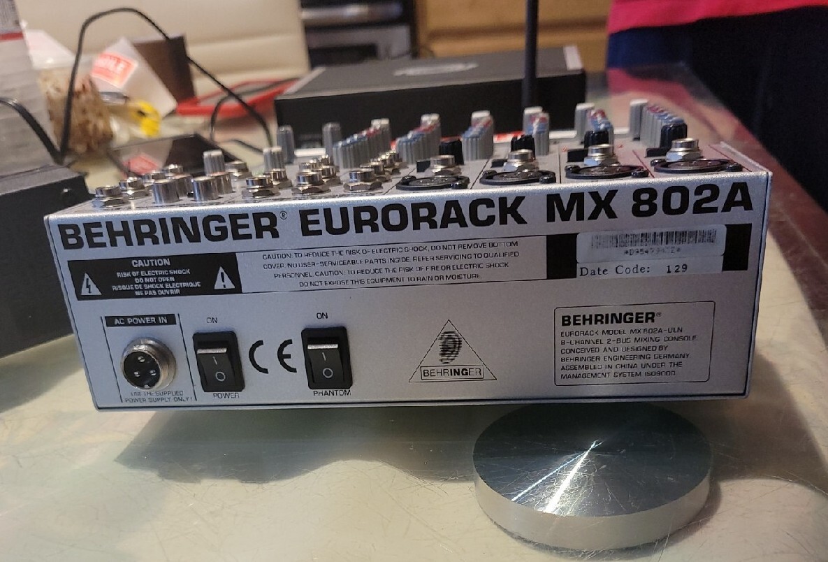 Behringer Eurorack MX 802A 8 Channel Mixing Console w/ Power Cable
