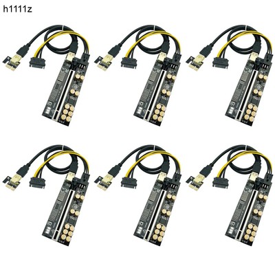 6Pc PCIE Riser VER 016 PCI 1x to 6x Extender USB3.0 Adapter Cable For Video Card