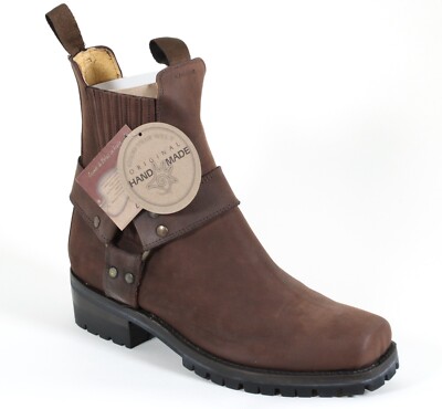 3 Stiefeletten Bikerstiefel Traktorsohle Chopper Cruiser Leder Botas Jaca 41