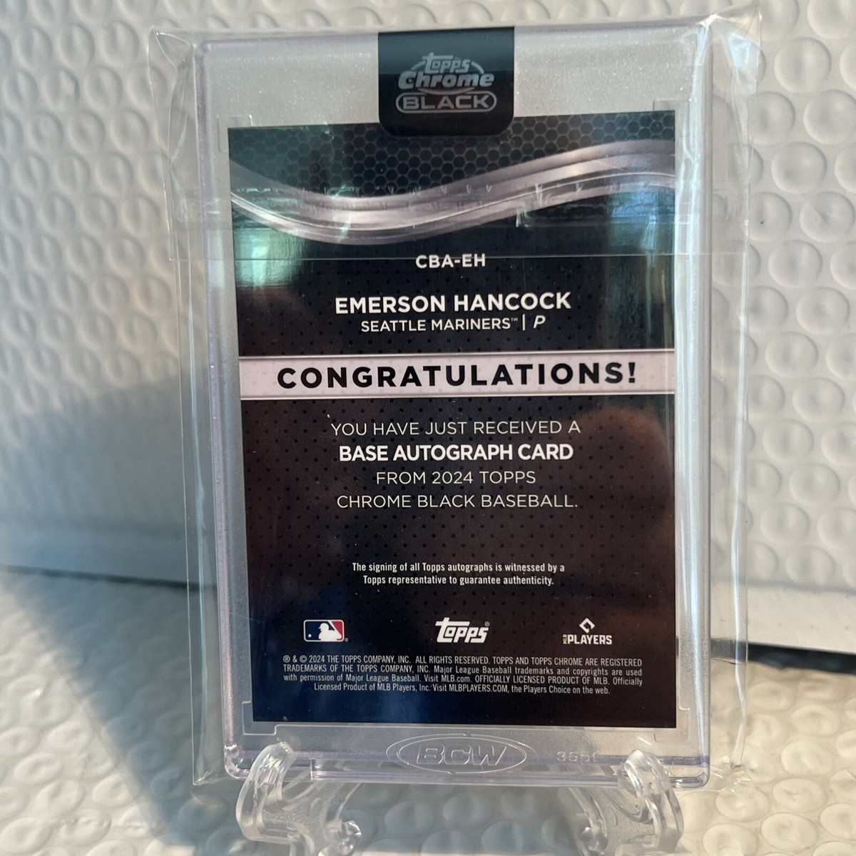 2024 Topps Chrome Black Emerson Hancock Rookie RC Auto Seattle