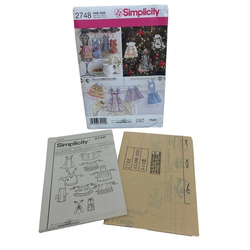Lot 2 Simplicity 2492 2748 Mother Child Aprons Christmas Crafts Patterns UNCUT - Picture 7 of 7
