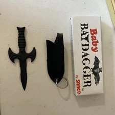 Sarco Baby Bat dagger New Old Stock Fixed Blade 3 5/8” Length W/ Sheath Keychain