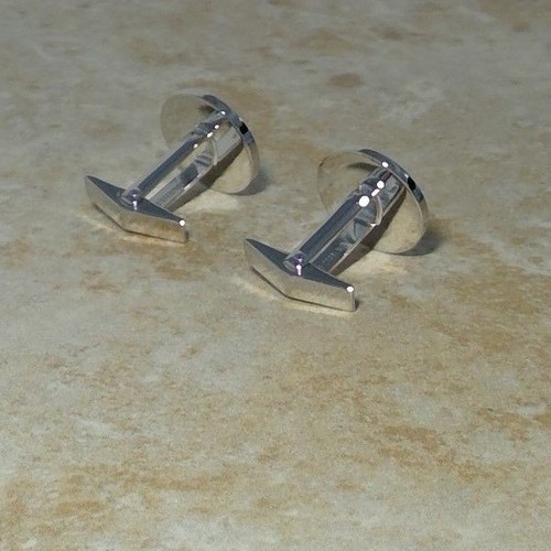 DOLAN BULLOCK vintage STERLING SILVER enamel pinwheel Cufflinks scl109000 USA - Picture 3 of 4