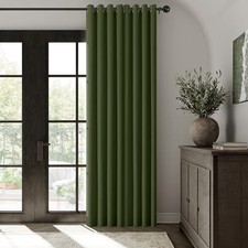 100 Blackout Solid Curtains 90 Inches 52"W x 90"L Pack of 2 Olive Green