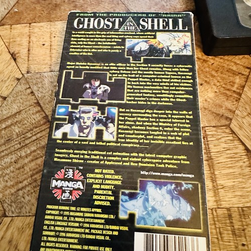 Ghost In The Shell VHS Manga Video 1996 English Dubbed Excellent Tested Clean! - Imagen 4 de 8