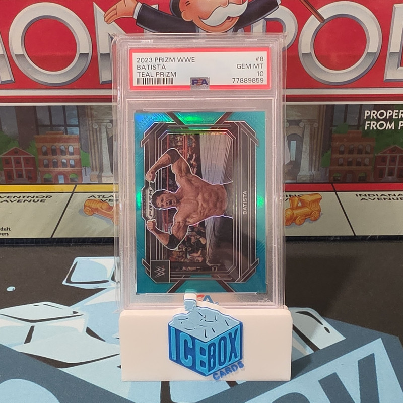 Panini 2023 Prizm WWE Batista Teal Prizm #8 /49 PSA 10 Graded Card