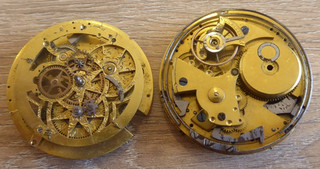 MOVIMENTO OROLOGIO DA TASCA RIPETITORE UOMO ENTRAMBI INCOMPLETI